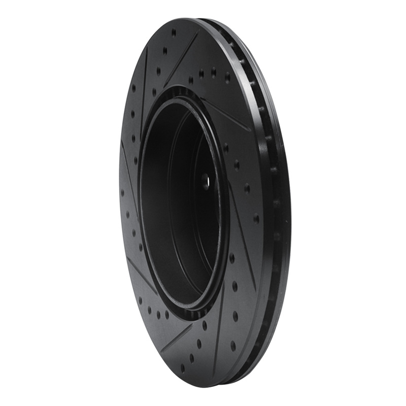 Mercedes-Benz SL600 Brake Rotor (1) - Rear Right - R1 Concepts - Drilled & Slotted - Black - `93-`02